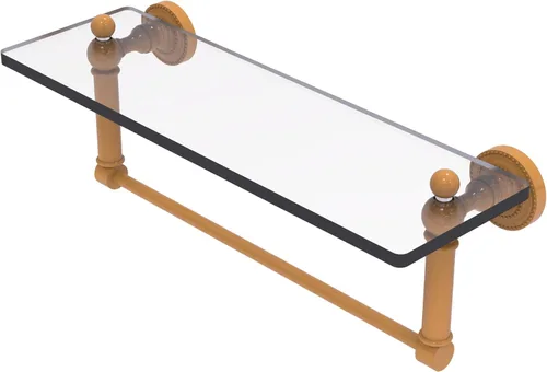Miniatura 10 de Allied Brass DT-1TB/16-PB Estante de vidrio con toallero, 16 pulgadas x 5 pulgadas Latón pulido