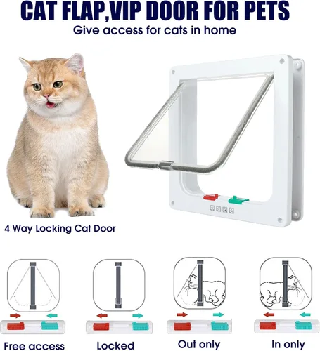 Miniatura 3 de Casa de Plástico para Gatos para Exteriores e Interiores, Casas para Gatos Ferales con Puerta de Escape, Casa Impermeable para Gatos para Exteriores