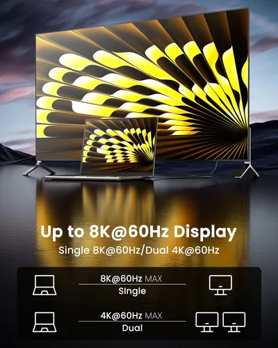 Miniatura 4 de Fasgear Cable USB4 de 40 Gbps USB C a USB C de 3.3 pies - Cable tipo C de 240 W de carga rápida, cables de pantalla HD compatibles con 8K @60Hz/4K