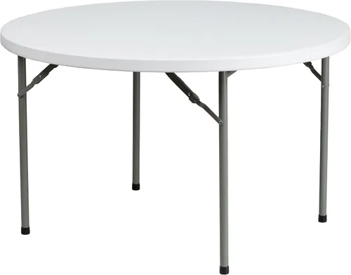 Miniatura 15 de Flash Furniture Mesa redonda de plástico plegable de 5 pies para todas las ocasiones para fiestas y ferias, mesa de banquete plegable para eventos