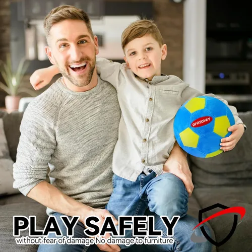 Miniatura 3 de Paquete de 2 pelotas de fútbol para interiores, tamaño 4, pelotas de fútbol acolchadas para el interior de tu hogar, pelota de espuma suave y segura