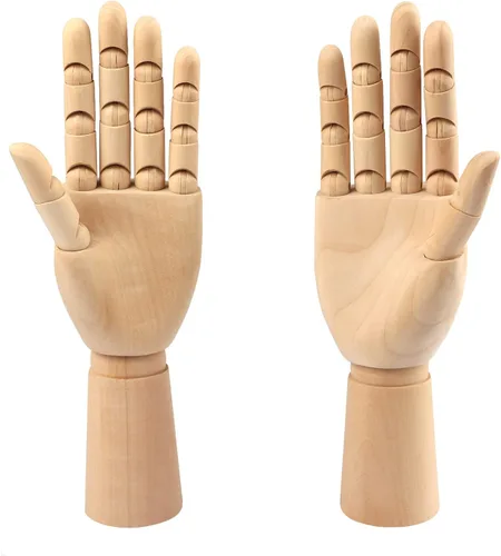 Miniatura 8 de Modelo de mano de madera, 4 piezas, 12 pulgadas, mano izquierda y derecha, figura de maniquí para exhibición de joyas a mano, decoración, bocetos