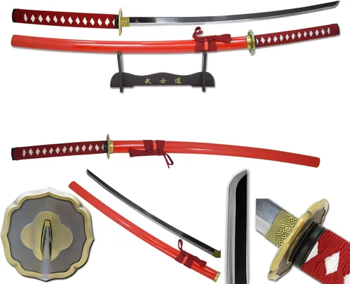 Miniatura 11 de Snake Eye Tactical Clásica - Espada samurái Katana de dos tonos con soporte de exhibición