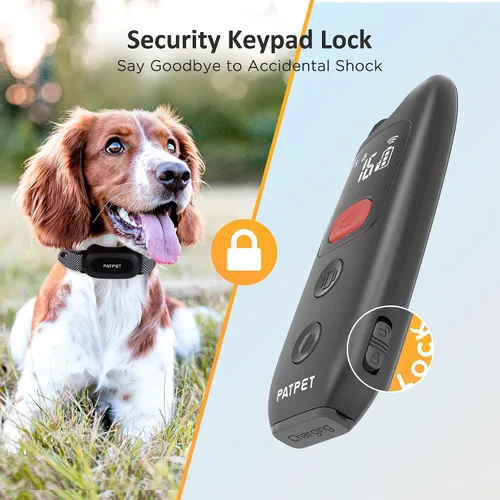 Miniatura 3 de PATPET Collar de entrenamiento para perros con control remoto, IPX7 impermeable, collar de choque para perros, 3 modos de entrenamiento, vibración