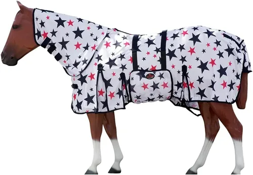 Miniatura 89 de HILASON Hoja de mosca de caballo con protección UV, malla transpirable, mosquito, primavera, alfombra de caballo de verano, alfombra de mosca