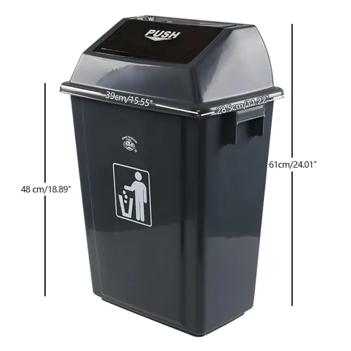 Miniatura 2 de Readsky Bote de basura de plástico para cocina de 13 galones con tapa giratoria, gris, 4 paquetes