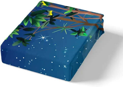 Miniatura 5 de Manfei Sábana bajera ajustable para cámper, tamaño individual, funda de cama de campamento Night Happy con 1 funda de almohada, juego de ropa