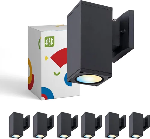 Miniatura 12 de ASD Lámpara de pared LED cuadrada de 1 luz para exteriores del anochecer al amanecer, 9 W, 1000 lúmenes, 3000 K-5000 K, 120 V, cilíndrica hacia