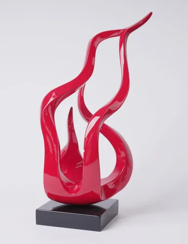 Miniatura 12 de Escultura abstracta decoración de arte moderno regalo estatua de llama sagrada para estantería, mesa, escritorio, oficina, rojo, 16.5 pulgadas