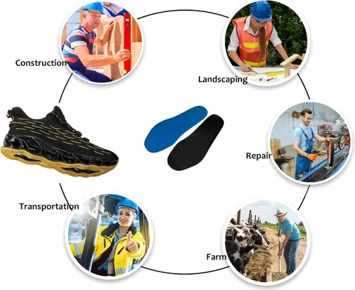 Miniatura 6 de Zapatos de trabajo ligeros para hombre, zapatos indestructibles con punta de acero, zapatos de seguridad de malla transpirable a la moda, zapatos