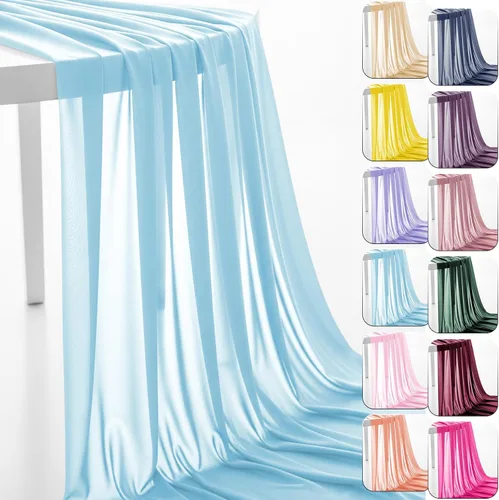 Tela de gasa de 60" por The Yard precortada, tela transparente para drapeado de arco de boda, cortina bufanda, decoración de fondo de fiesta, Azul