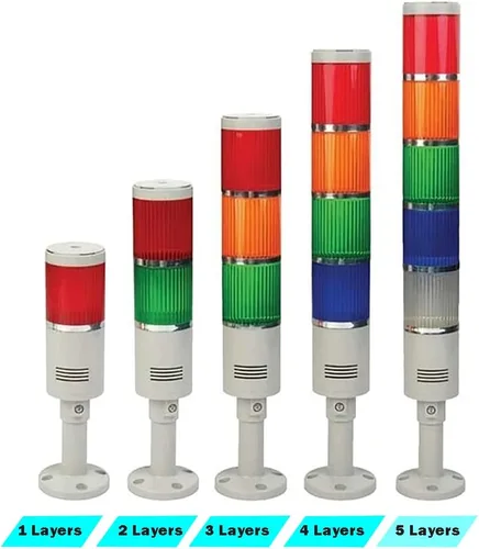Miniatura 2 de ATO - Luz apilable, LED flash, CC 24V, luz de advertencia industrial, con lámpara de advertencia de alarma de zumbador, para estaciones de operador