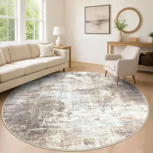Miniatura 329 de IOHOUZE Alfombra pequeña abstracta de 2 x 3 pies, alfombra de entrada lavable para entrada interior, alfombras con respaldo de goma, alfombra gris