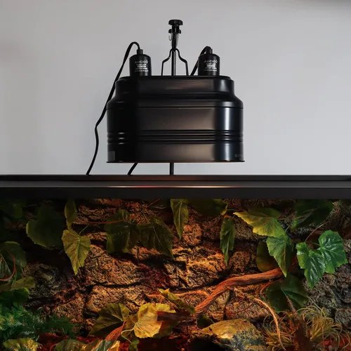 Miniatura 8 de Aiicioo Lámpara Doble para Reptiles - Lámpara para Dragón Barbudo Lámpara de Calor Doble para Reptiles Cúpula Máx 160 Vatios Terrario Luz UVB
