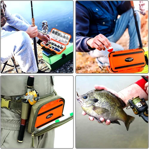 Miniatura 7 de PLUSINNO 253/387pcs Fishing Gear Accessories Kit, Fishing Tackle Box with Tackle Included, Fishing Hooks, Fishing Weights Sinkers, Spinner Blade
