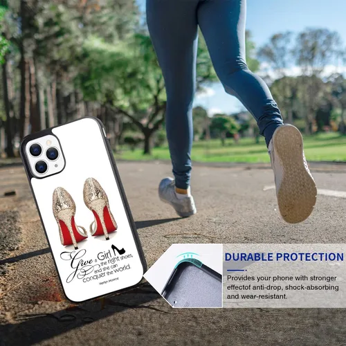Miniatura 3 de Fundas de teléfono para niñas para iPhone 17 16 15 14 13 12 11 Pro Max Plus Air Mini, "Give a Girl the Right Shoes and She Can Conquer the World