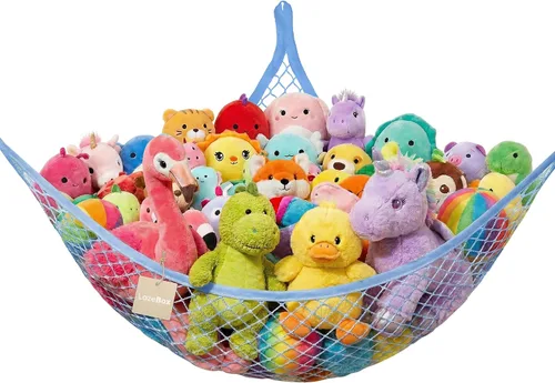 Miniatura 8 de Lazebox Hamaca de red para animales de peluche para juguetes de peluche, hamaca de animales de peluche de esquina para decoración de habitación