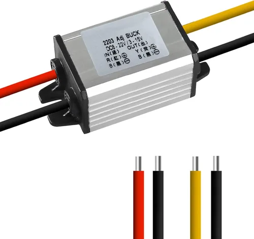 Miniatura 11 de 10 convertidores de 12 V a 5 V CC Voltaje de alimentación para automóvil, impermeable DC 6.3-22V 12V reductor a 5V 3A 15W Regulador de voltaje