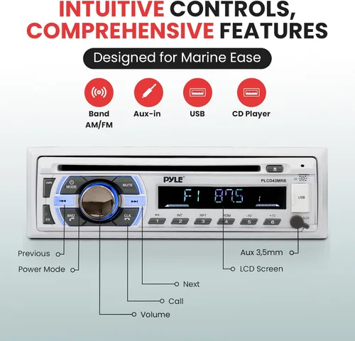 Miniatura 6 de Pyle, Estéreo integrable al tablero del automóvil, inalámbrico, conexión Bluetooth, unidad receptora de radio, PLCD43BTM