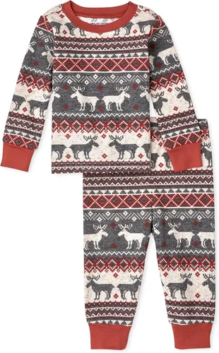 Miniatura 63 de The Children's Place Pijama de Navidad unisex para bebé, algodón Esqueleto