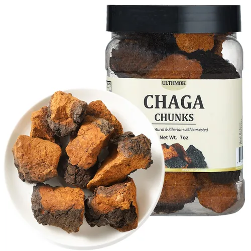Trozos de hongos Chaga prémium de 7 onzas/7.02 oz, té de hongos Chaga natural seleccionado, cosechado 100% siberiano silvestre.