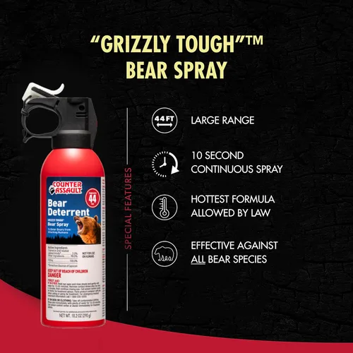 Miniatura 9 de Counter Assault Bear Spray – Osos, leones de montaña, coyotes – Largo alcance de 40 pies – Equipo de seguridad en spray de pimienta para senderismo