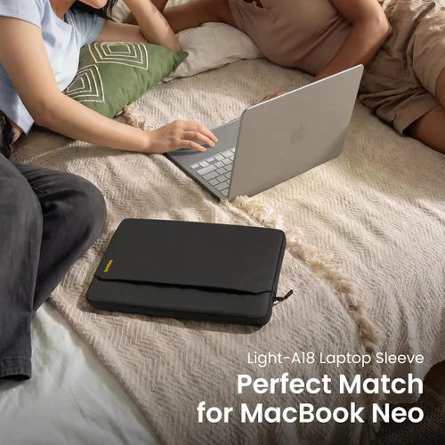 Miniatura 2 de tomtoc Funda delgada de ajuste personalizado para MacBook Neo A18 Pro A3404 de 13 pulgadas, resistente al agua, con bolsillo para accesorios