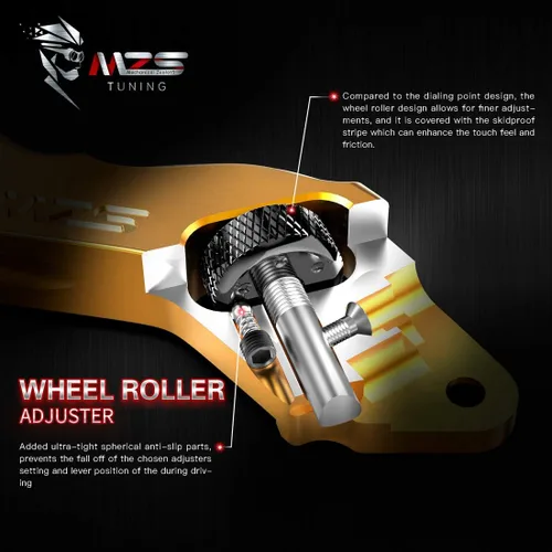 Miniatura 3 de MZS - Palancas de embrague y freno ajustables para motocicleta, color dorado, con mecanizado CNC, compatibles con Shadow Phantom Spirit 750