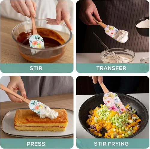 Miniatura 4 de 2 espátulas de crema para tartas, raspadores de silicona para tartas, accesorios para raspadores de mantequilla, espátulas para hornear para cocina