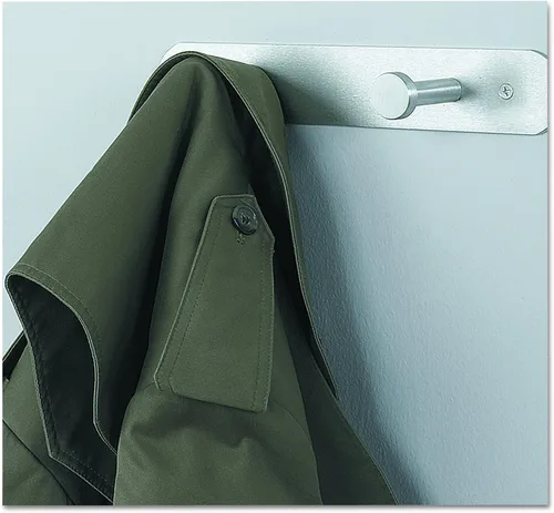 Miniatura 3 de Safco Perchero de pared con cabeza de clavo, dos ganchos, metal, aluminio satinado (4200)