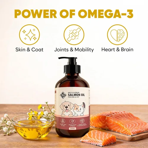 Miniatura 2 de ZENO Aceite de salmón salvaje de Alaska para perros y gatos, aceite de pescado puro para perros con Omega 3, suplementos de EPA y DHA para piel