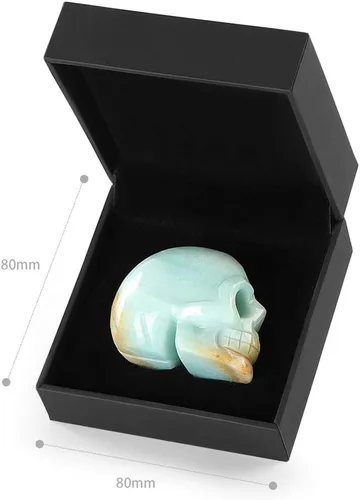 Miniatura 5 de Artistone Estatuas de calavera de cristal de 2.0 pulgadas, figuras de esqueleto humano talladas a mano, escultura de hueso de cabeza, estatua