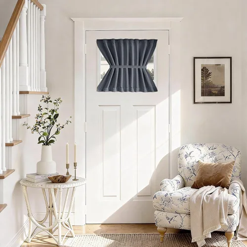 Miniatura 109 de Vatge - Cortinas autoadhesivas para puerta francesa, tratamiento de ventana con filtro de luz sin varillas ni perforaciones para puertas de cristal