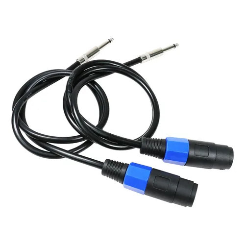 HBU Paquete de 2 cables Speakon hembra a macho de 1/4 pulgadas de 3.3 pies – 2 cables Jack de audio amplificador Pro de 3.3 ft – Conector SpeakON a
