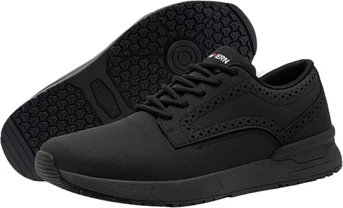 Miniatura 9 de LARNMERN Zapatos de trabajo antideslizantes para hombres, cocina, chef, antideslizantes, impermeables, para servicio de alimentos, restaurante