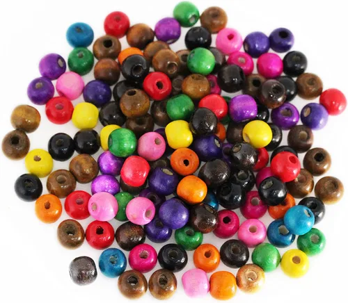 Miniatura 15 de 200 piezas de cuentas de madera natural con agujero grande, BetterJonny - 20 mm de cuentas rondelle redondas de madera sueltas, cuentas de madera