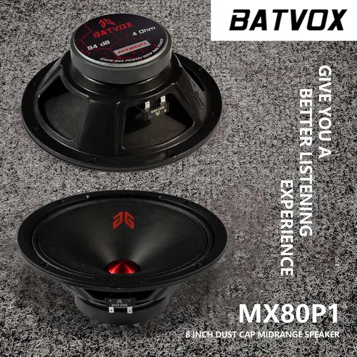 Miniatura 4 de MX80P1 - Altavoz de rango medio de 8 pulgadas, tapa antipolvo roja, 480 W máximo, 4 ohmios, altavoces de puerta de audio de alta calidad para coche