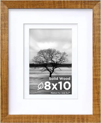 Miniatura 48 de Egofine - Portarretratos de 4 x 6 pulgadas, de madera maciza con plexiglás, para fotos de 3.5 x 5 con paspartú o de 4 x 6 sin paspartú, para colocar