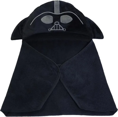 Miniatura 5 de Lambs & Ivy Star Wars Darth Vader Toalla de baño con capucha de algodón de lujo negro
