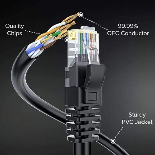 Miniatura 3 de Maximm Cable Ethernet Cat6, 100 pies, cobre 100% puro, UTP (negro) 100 pies