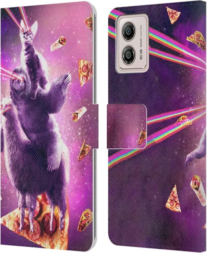 Miniatura 20 de Head Case Designs Officially Licensed Random Galaxy Cat & Electric Pancakes Space Llama Leather Book Wallet Case Cover Compatible with Motorola Moto