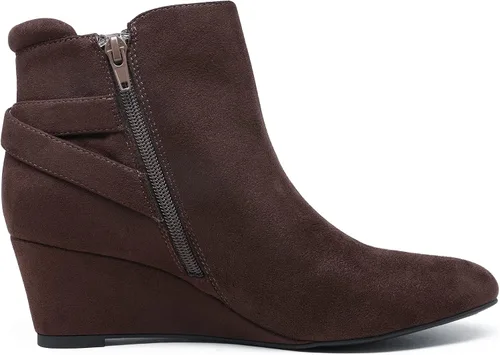 Miniatura 2 de DREAM PAIRS Botines de tacón de cuña negros para mujer