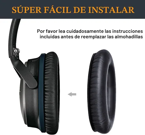 Miniatura 7 de SoloWIT Almohadillas de cuero de proteína para auriculares Bose, almohadillas de repuesto para Bose QuietComfort 15 QC15 QC25 QC2 QC35/Ae2 Ae2i