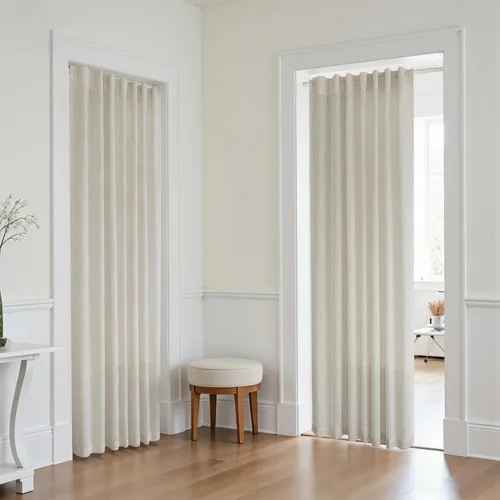 Miniatura 103 de KOUFALL Cortinas de lino azul marino de 84 pulgadas de largo, cortinas transparentes azul oscuro para sala de estar y dormitorio, medianoche