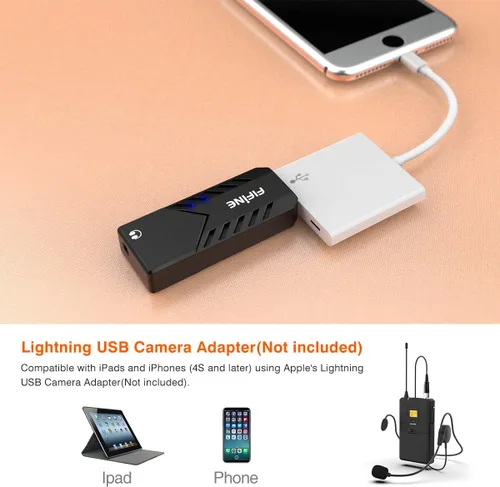 Miniatura 3 de FIFINE Micrófonos inalámbricos para computadora, sistema de micrófono inalámbrico USB para PC y Mac, sistema de auriculares UHF con receptor USB