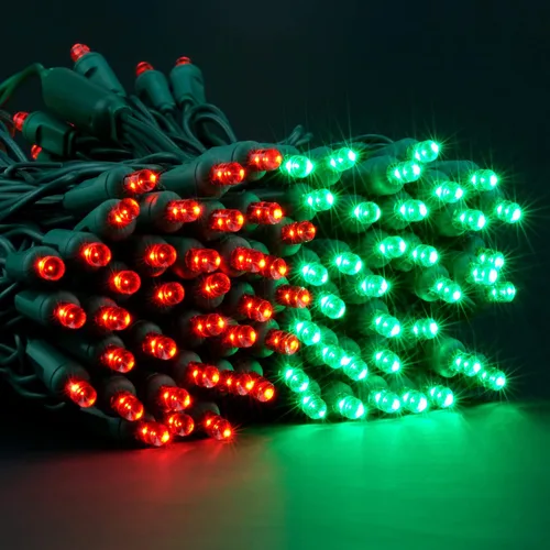 Miniatura 4 de Luces de Navidad de gran angular de una pieza rojas y verdes, 140 unidades, 48 pies, 2 juegos de 70 LED de 24 pies de alto, impermeables, 0.197 in