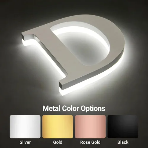 Miniatura 5 de Letreros de canal retroiluminados LED personalizados para negocios, letras de canal invertido personalizadas en 3D, letreros de logotipo de negocios