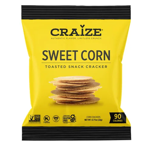 Miniatura 8 de Craize Sweet Corn Crisps Galletas de maíz tostadas sin gluten, veganas, kosher, 4 onzas cada una