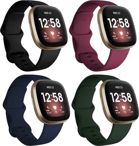 Miniatura 21 de Seleek Bandas de Repuesto Compatibles con Fitbit Versa 3 / Versa 4 / Sense/Sense 2, Pulseras Accesorios Clásicos de Silicona Ajustables Correas
