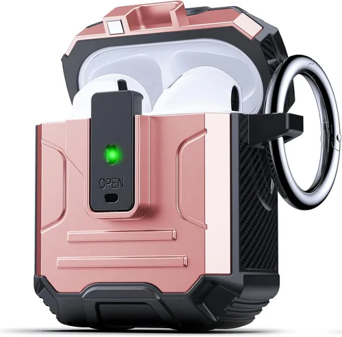 Miniatura 24 de DASFOND - Funda de armadura para AirPods de 2ª y 1ª generación, carcasa de cuerpo completo de grado militar a prueba de golpes, soporte de carga